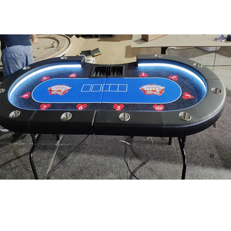 High Quality Table Top Foldable Poker Table Gambling Game Folding Poker Table with Custom Service