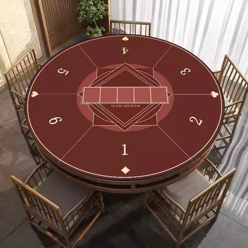 Poker Table Mat Round Rubber Professional Texas Game Felt Casino Top Layout