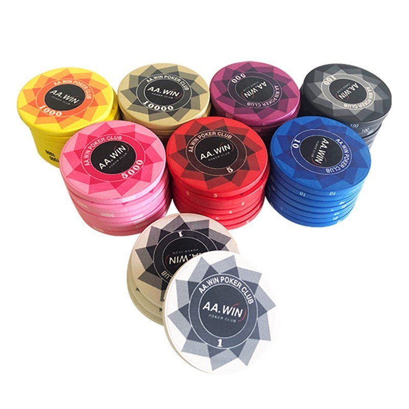 Texas Poker Gambling Ceramic Chips Custom Printed Logo Wholesale Cheap Poker Chip Set