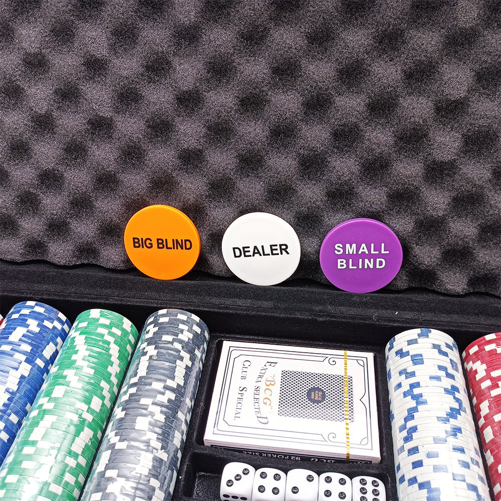 300PCS ABS Chips Set Casino Poker Chips Fashion Game Set Suitcase Including Poker, Dealers, Dices and Chips for Sale