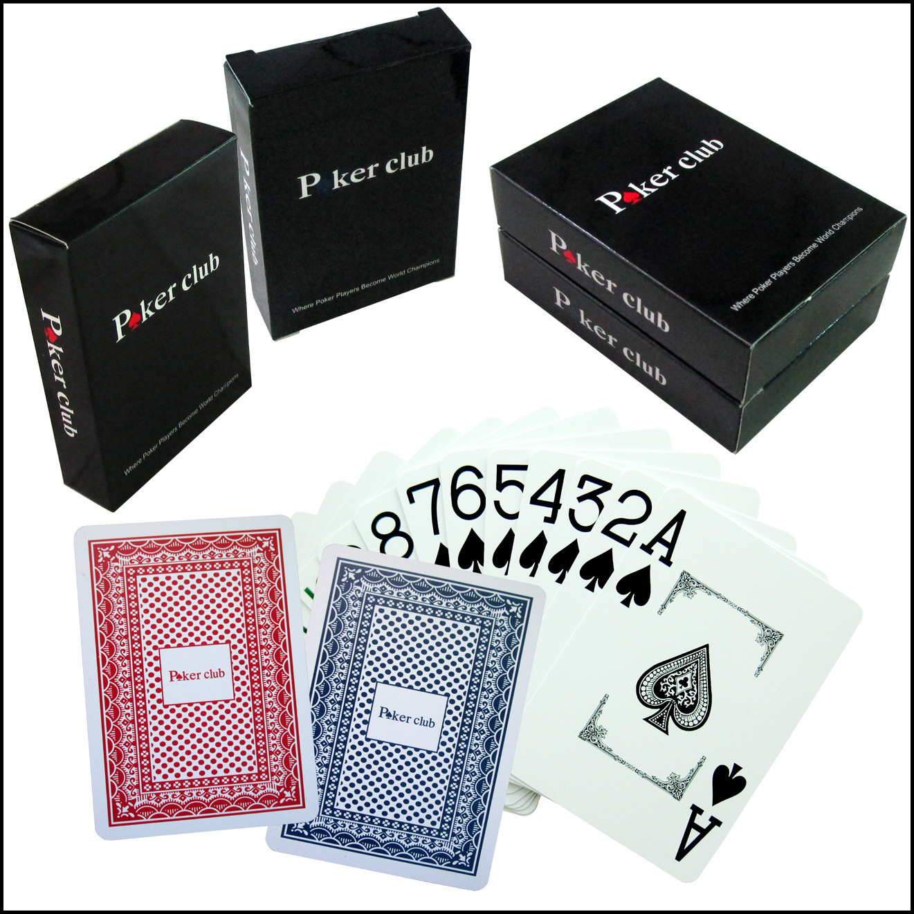 Custom PVC poker 0.32mm thick wide card large font Texas poker