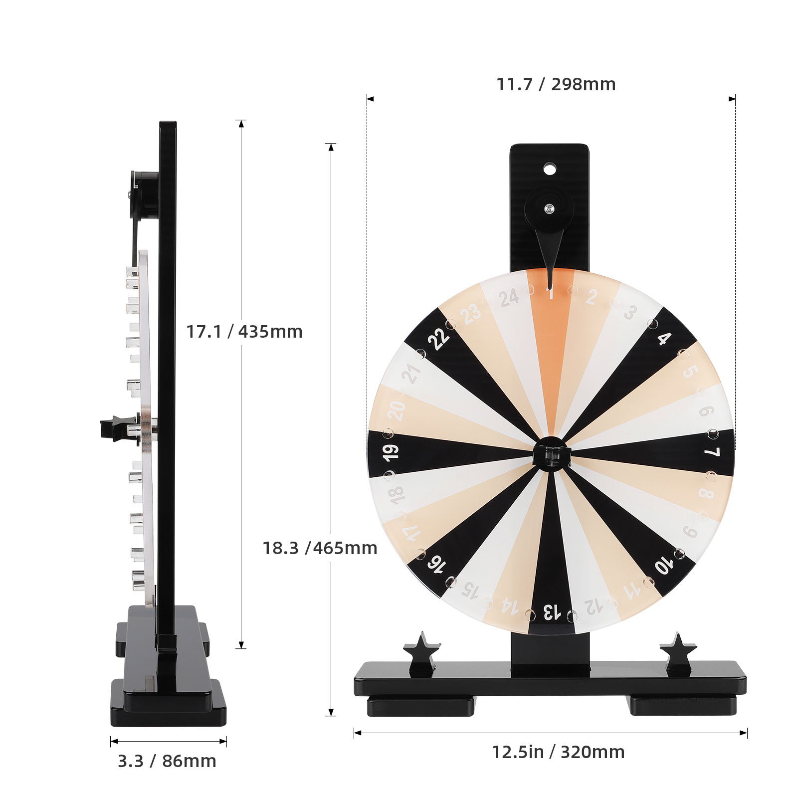 Dry Erase Lucky Draw Turntable Wheel 12 Inch Roulette Lottery Prize Wheel Spinner of Fortune Russian Roulette