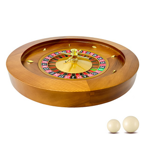 Ygebet Wooden Roulette Wheel, 18 inch Solid Wood Casino Roulette Wheels Set for