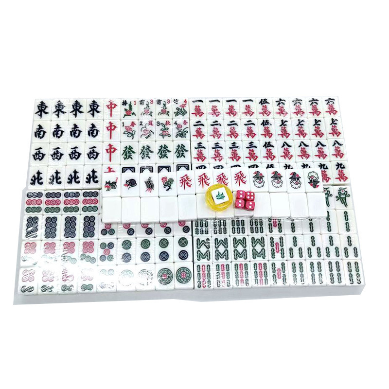 Factory Hot Selling Ivory White Hand kneading mahjong Chinese Numbered Tiles Mahjong Set 144 152 168