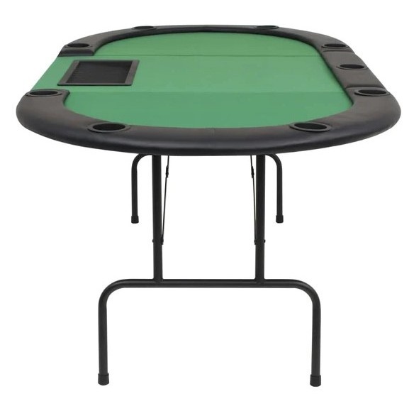 9-Player Folding  3 Fold Oval Green Portable poker table entertainment table manufacturers direct poker table custom