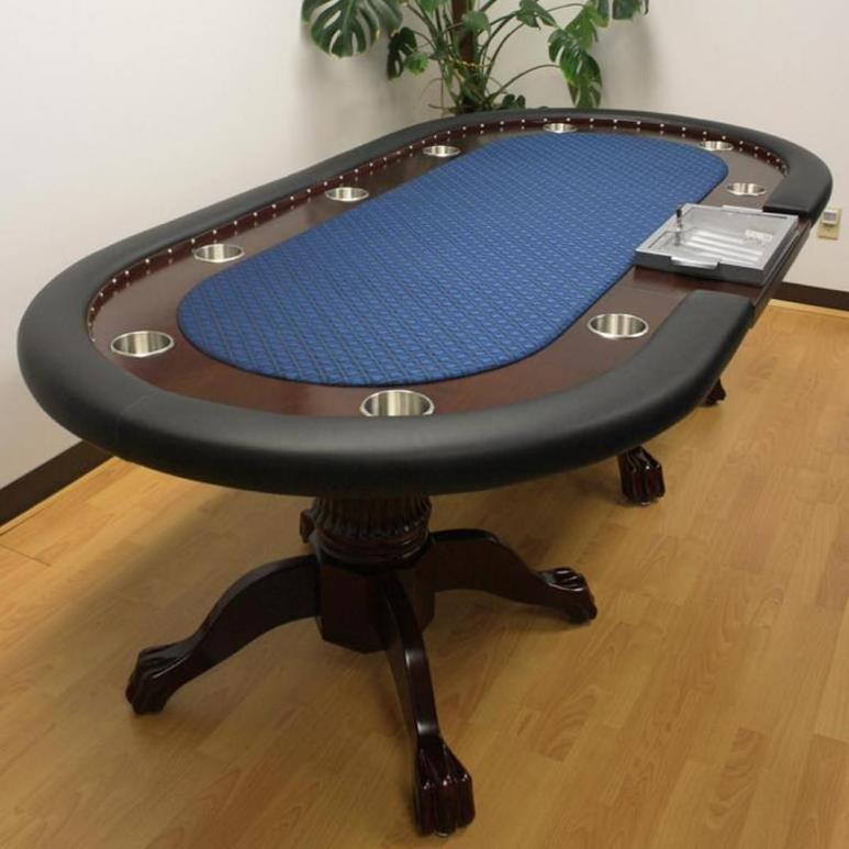 96 Inch Casino Tiger Claw Legs Poker Table with LED Lamps USB Charging Jack Texas Hold Em Custom Casino Table