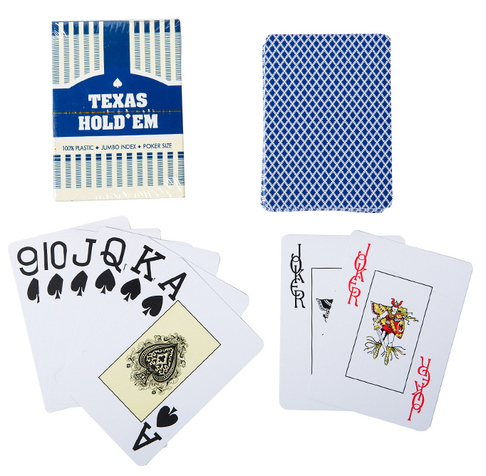 100% PVC Poker Durable Texas Hold'em Poker Cards With Big Words as Wide PVC Card for Gaming