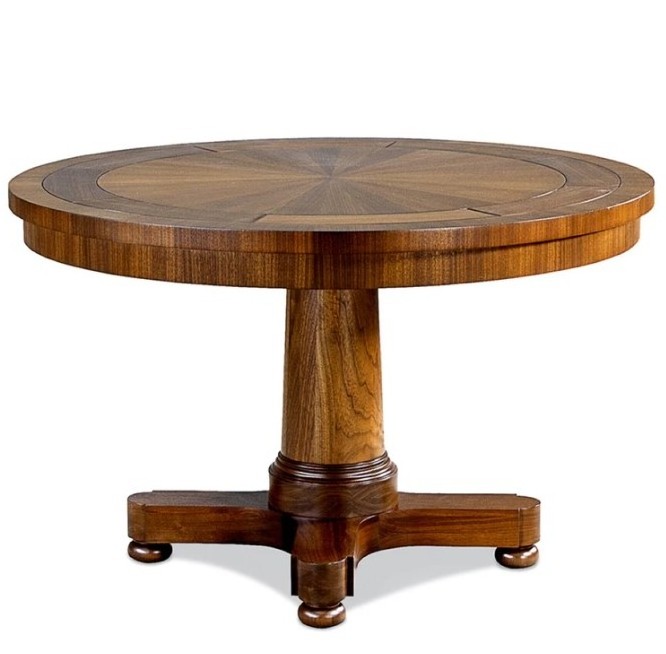 Multi-function Furniture Solid Wooden Table Customizing Round Poker Table with Wood Grain Design