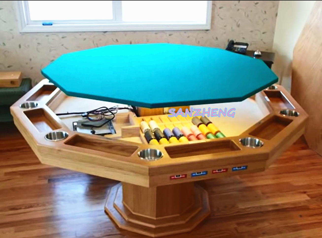 Customizing Deluxe Poker Table with Available Rising and Falling Table Topper for Multi Board Game