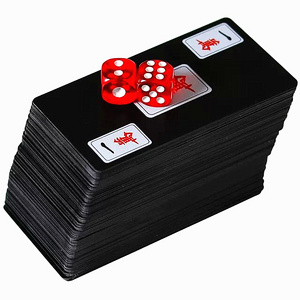 Whole Mysterious and Noble Black Mahjong Poker Cards Waterproof PVC Cards for Entertainment Available Anytime Anywhere