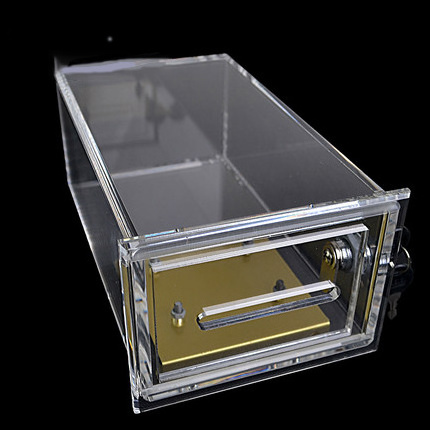 Casino Acrylic Tip Box Durable Acrylic Box with Lock Lotus tip-jar case Metal Casino Money Tip box