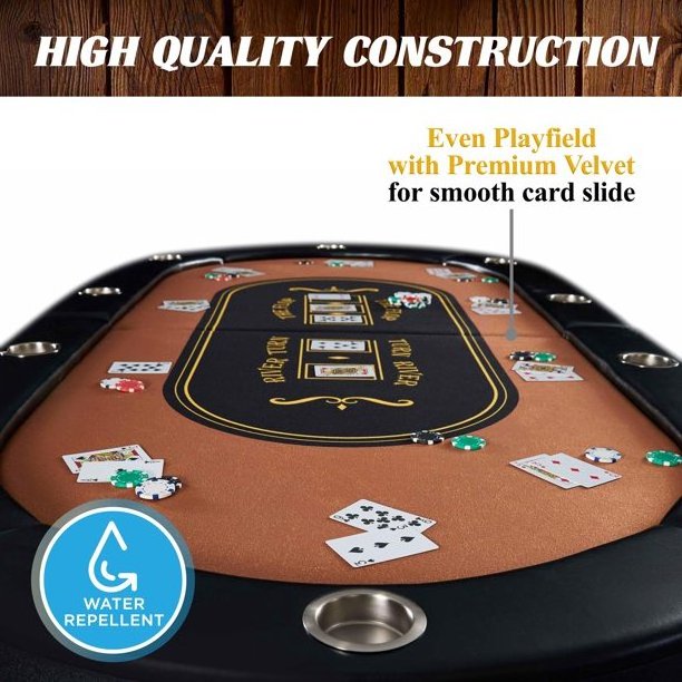 ygebet/sanzheng Table Top Convenient Casino 1-10 Player folding Poker Table, No Assembly Required