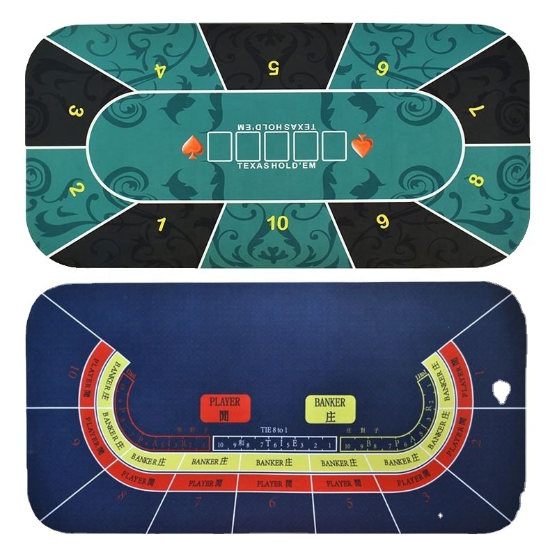 Casino Custom Poker Table Mat Game Table Top Texas Hold'em Round Rubber Poker Table Mat