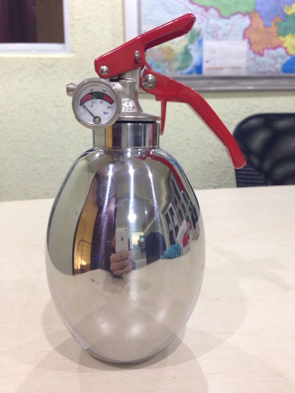 1kg 40% ABC Powder Stainless Steel Fire Extinguisher