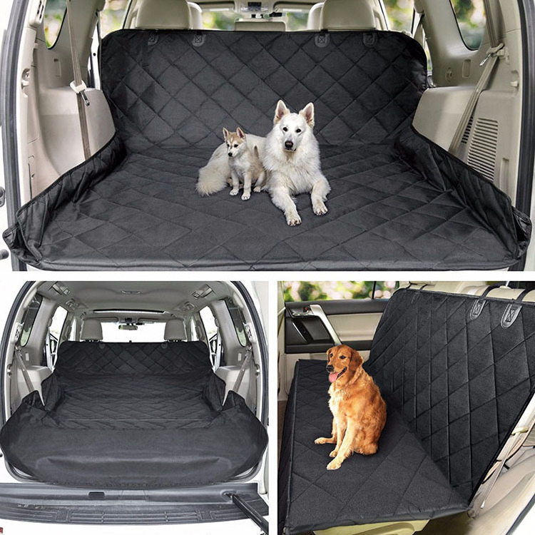 Sanan Pet Black Waterproof Quilted Dog Trunk Hammock Visual Window Pet Car Bed Pet Dog Seat Cover for Car