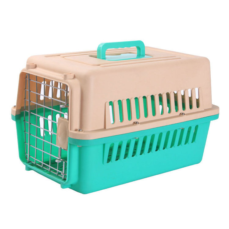 Plastic Flight Transport Box Pet Air Box Travel Carrier Cages Portable Plastic Dog Carrier Cage With Wheel