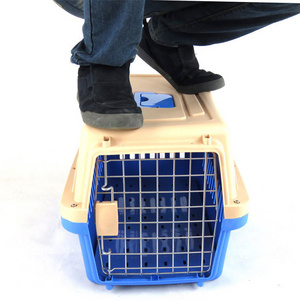 Plastic Flight Transport Box Pet Air Box Travel Carrier Cages Portable Plastic Dog Carrier Cage With Wheel