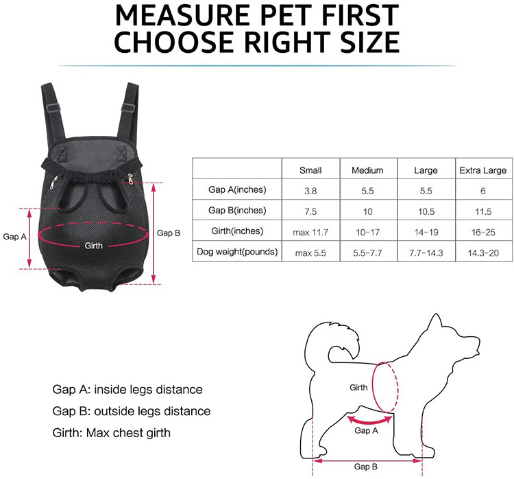 Chest Bags Pet Carrier Cat Outdoor Front Backpack Soft Dog Carrier