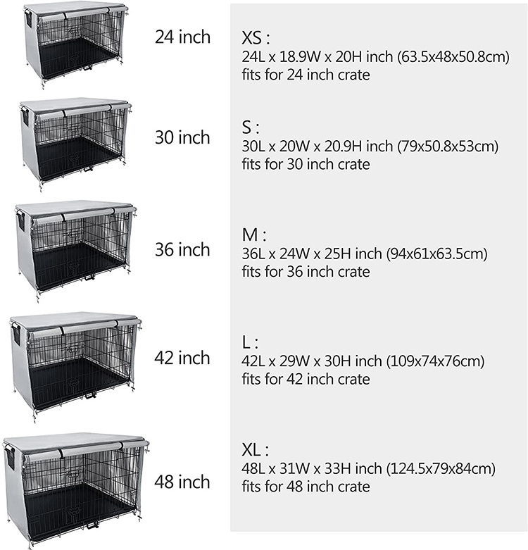 Lightweight 600D Polyester Indoor/Outdoor Houses Durable Waterproof Pet Kennel Cages Carriers Dog Crate Cover