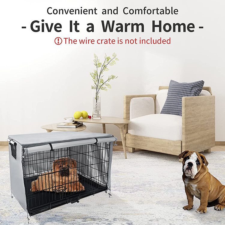 Lightweight 600D Polyester Indoor/Outdoor Houses Durable Waterproof Pet Kennel Cages Carriers Dog Crate Cover