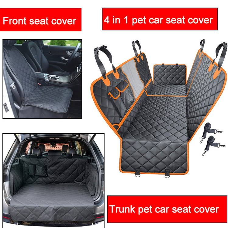 Dropshipping 4 in 1 Waterproof Nonslip Hammock 600D Heavy Scratchproof Mesh Window Car Trucks SUVs Dog Pet Seat Cover