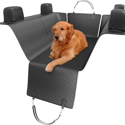 Black Waterproof ScratchProof Non-Slip Durable Hammock Backseat Head Restraints Dog Back Seat Cover Protector