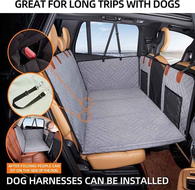 100% Waterproof Dog Car Seat Covers with Mesh Window Backseat Extender for Dogs Dog Car Hammock