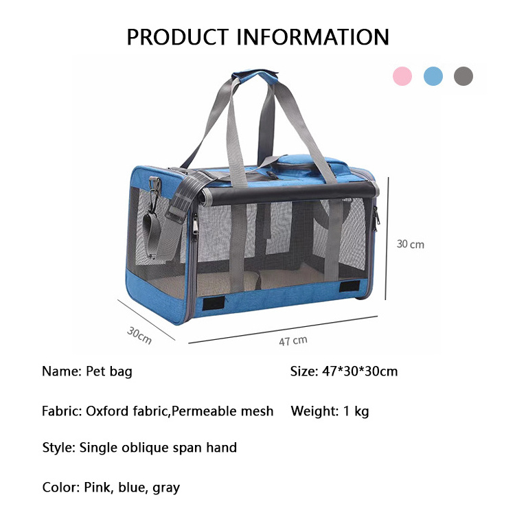 Airline Approved Portable Folding Soft-Sided for Big Medium Cats and Puppy Dog Cat Breathable Bag Carriers Pet Travel Carriers