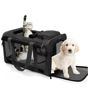 Airline Approved Portable Folding Soft-Sided for Big Medium Cats and Puppy Dog Cat Breathable Bag Carriers Pet Travel Carriers