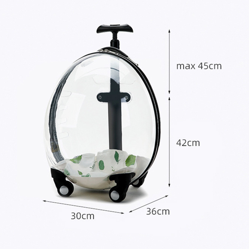 Large Size Luxury Dog Cat Wheeled Trolley Outdoor Transparent Pet Case Pet Carrier For Trolley