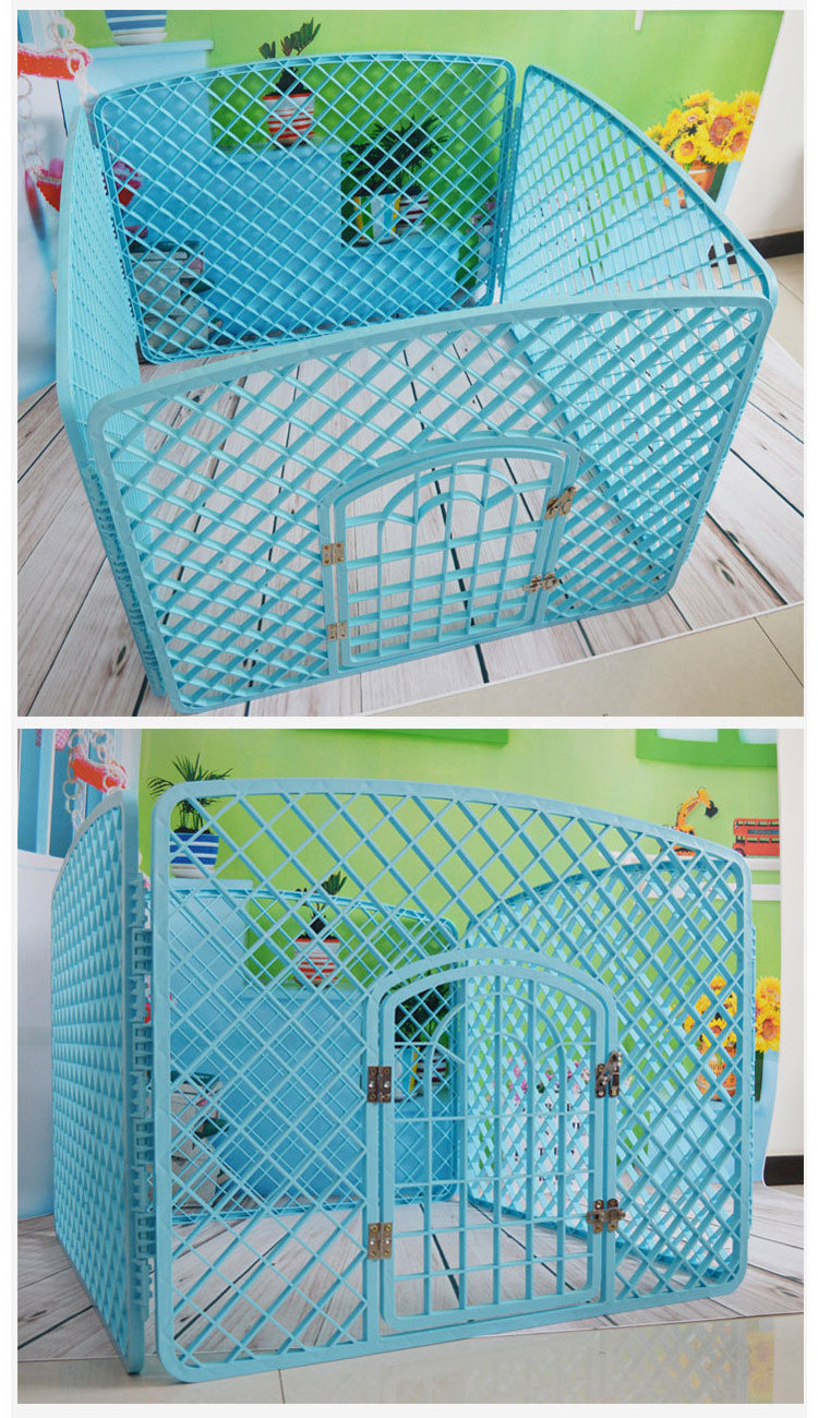 Pet products plastic 4 panels portable carrier playpens indoor foldable plastic pet fence for dogs