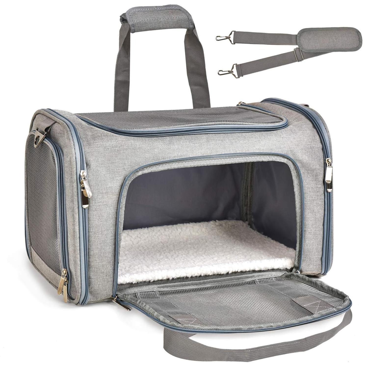 Dropshipping 20IN Cat Pet Carrier Airline Approved travel bag Dog Carrier