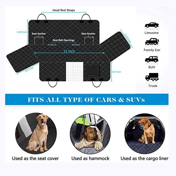 Sanan Puppy hammock Dog Travel Gear Product Waterproof Anti Slip Protection Pet Dog Car Seat Cover for cars