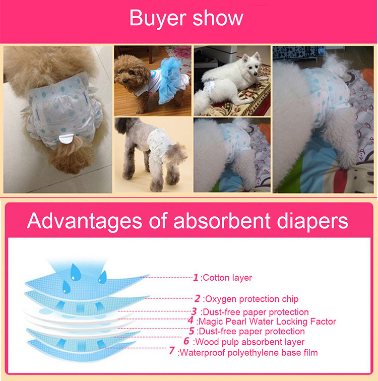 Manufacturer Wholesale Disposable Pet Diaper Supply Super Absorbent Soft Disposable Female And Male Dog Diapers