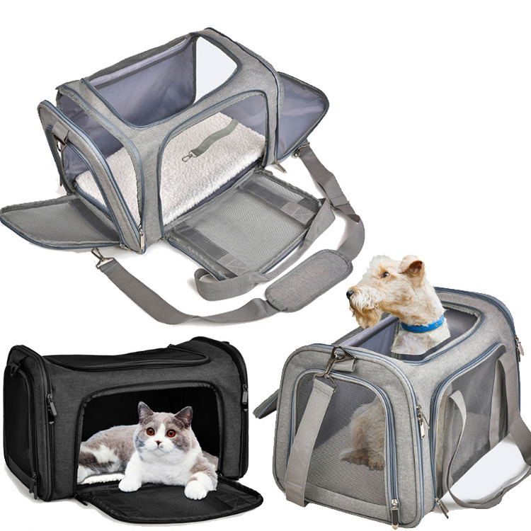 FASHION AIRLINE APPROVED FOLDING COLLAPSIBLE PURSE PET DOG CARRIER TRAVEL CRATE TOTE BAG