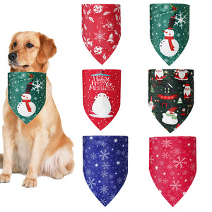 Factory Direct Pets Christmas Colorful Pattern Pet Dog Triangle Bandana