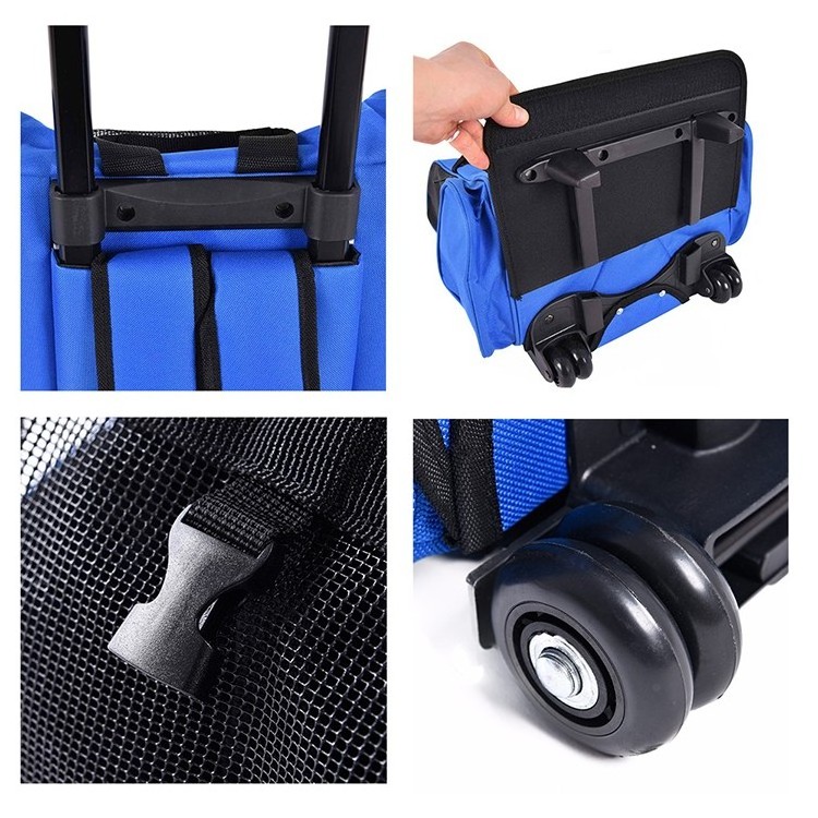 Pet Supplies Multi-functional Foldable Rolling Luggage Dog Carrier Bag Backpack Pet Trolley Bag Carrier With Wheels