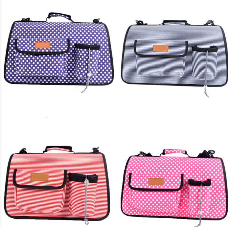 Pet Cardboard Carrier Bag Varies Colors With Strip And Dot Big size Made of Breathable Durable Canvas Material