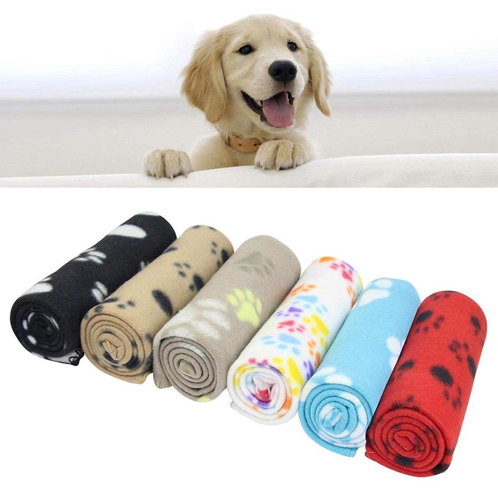 Hot Sale Puppy Dog Cat Fleece Blankets Cushion Pet Sleep Mat Pad Bed Cover with Paw Print Soft Warm Blanket for Animals