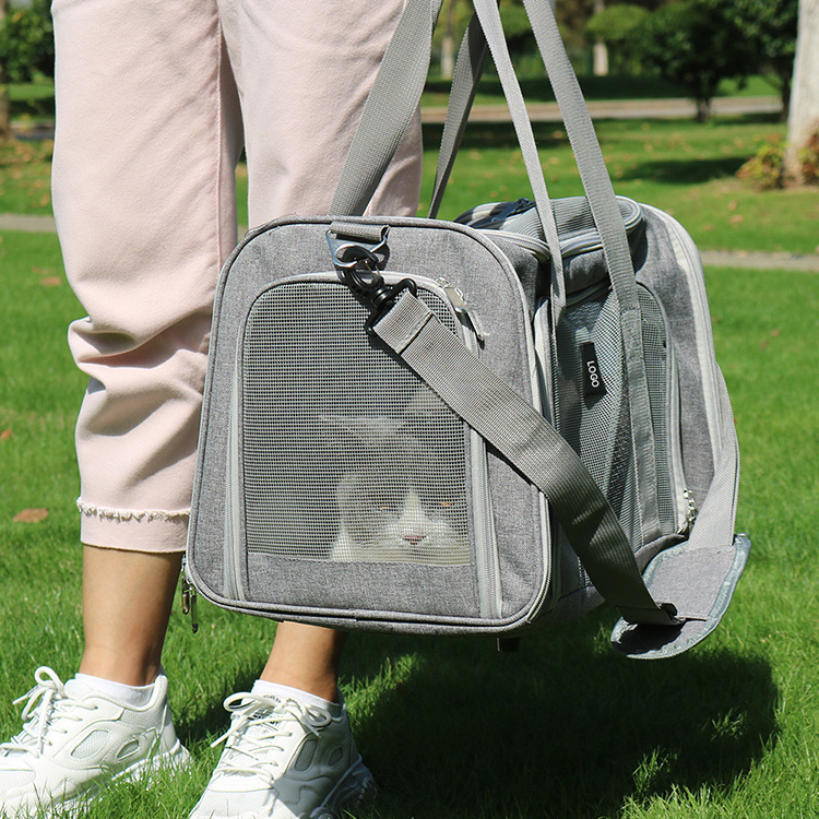 FASHION AIRLINE APPROVED FOLDING COLLAPSIBLE PURSE PET DOG CARRIER TRAVEL CRATE TOTE BAG