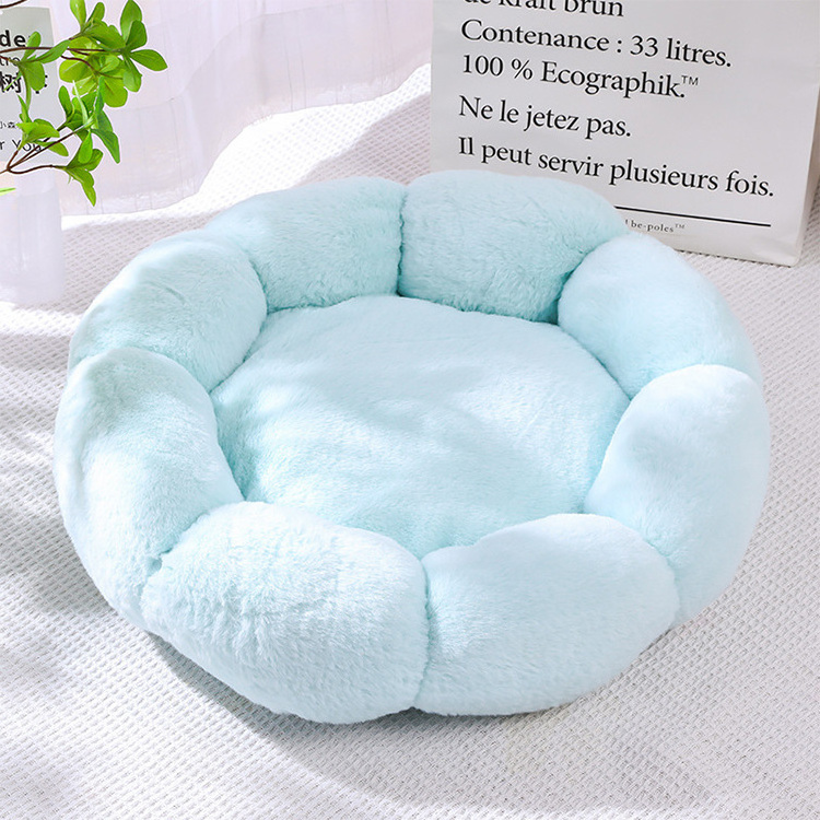 Indoor Round Donuts Small Dog Bed Calming Pet Cute Modern Beds Plush & Anti Slip Bottom Cat Beds