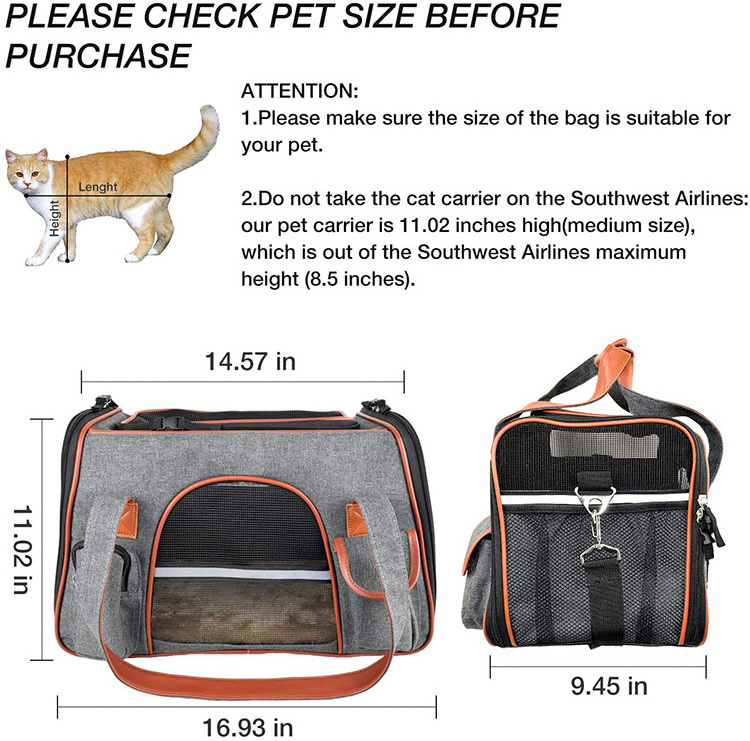 IN STOCK Airline Approved luxury soft sided pet carrier messenger bag pet carrier foldable cat dog bag pet carrier sling bag