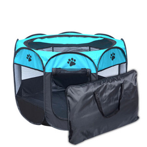 Sanan Pet Portable Foldable Playpen Removable Mesh Shade Cover Exercise Kennel Dogs Cats Indoor/outdoor Cages Travel Pet Carry