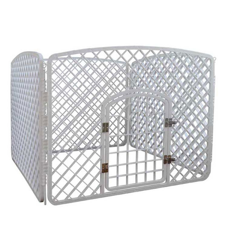 Pet products plastic 4 panels portable carrier playpens indoor foldable plastic pet fence for dogs