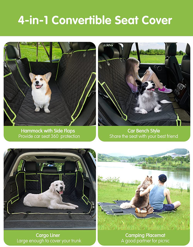 Sanan New design Waterproof dog Cars Trucks SUV Cushion Mat Pad Pet Car backseat Cover With Mesh Window