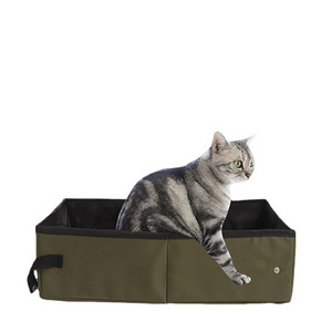 Large Travel Cat Litter Box with Lid Portable Litter Carrier with Handle Folded Leak-Proof Cat Litter Box