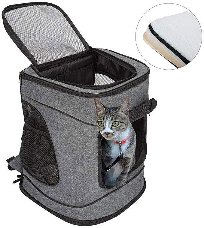 Pet Carrier Pet Backpack For Small Dogs Cats Puppies Pet Travel Bag Airline Approved With Mesh Window Soft Mat bags For Hiking