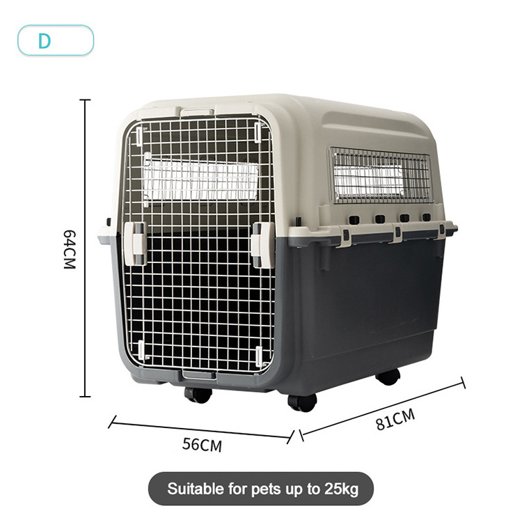 Sanan Easy to carry Dog Cat Plastic Travel Box Metal Pet Cages portable traveling cage