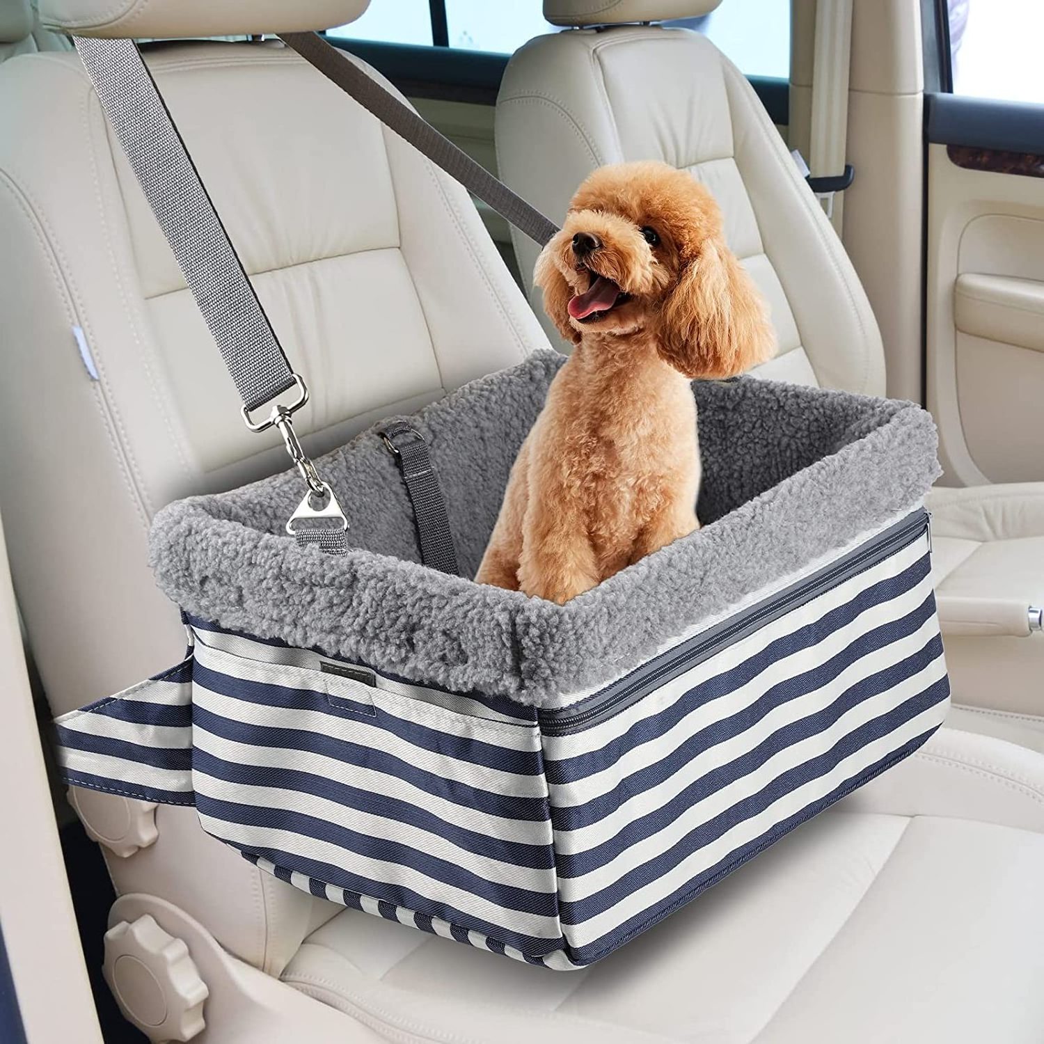 Carseat for Front Back Seat with Upgraded Reinforced Frame and Seat Belt Puppy Dog Car Booster Seat