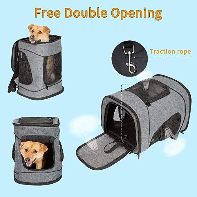 Pet Carrier Pet Backpack For Small Dogs Cats Puppies Pet Travel Bag Airline Approved With Mesh Window Soft Mat bags For Hiking